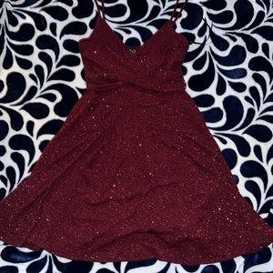 Burgendy Glitter Dress